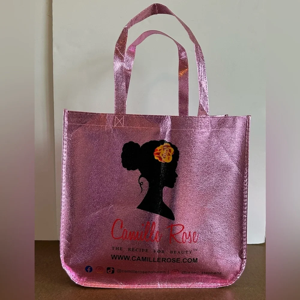Camille Rose Pink Large Reusable Tote Gift Grocery Bag Swag New Without Tags